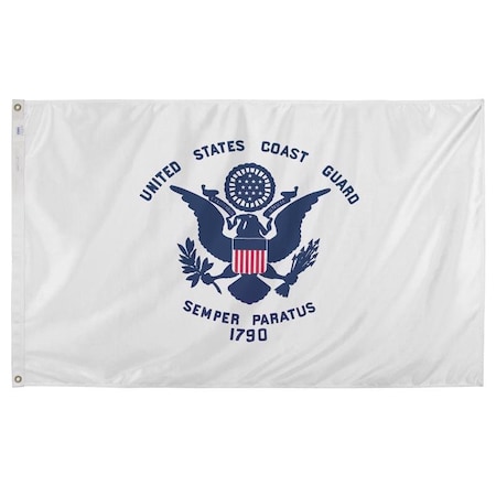 Valley Forge Valley Forge Coast Guard Military Flag 3 ft. W X 5 ft. L BTUSCG3